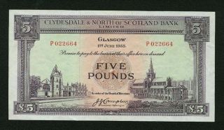 Scotland Glasgow 1955 5 Pounds 
