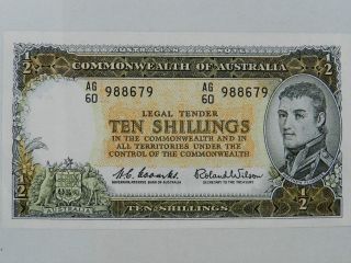 1961 Coombs / Wilson 10 Shilling Grade Au++ Cv = $550 photo