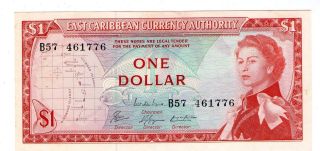 East Caribbean States Note 1 Dollar 1965 Sign 8 P 13e Unc photo