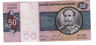 Brazil Note 50 Cruzeiros 1974 P 194b Au photo