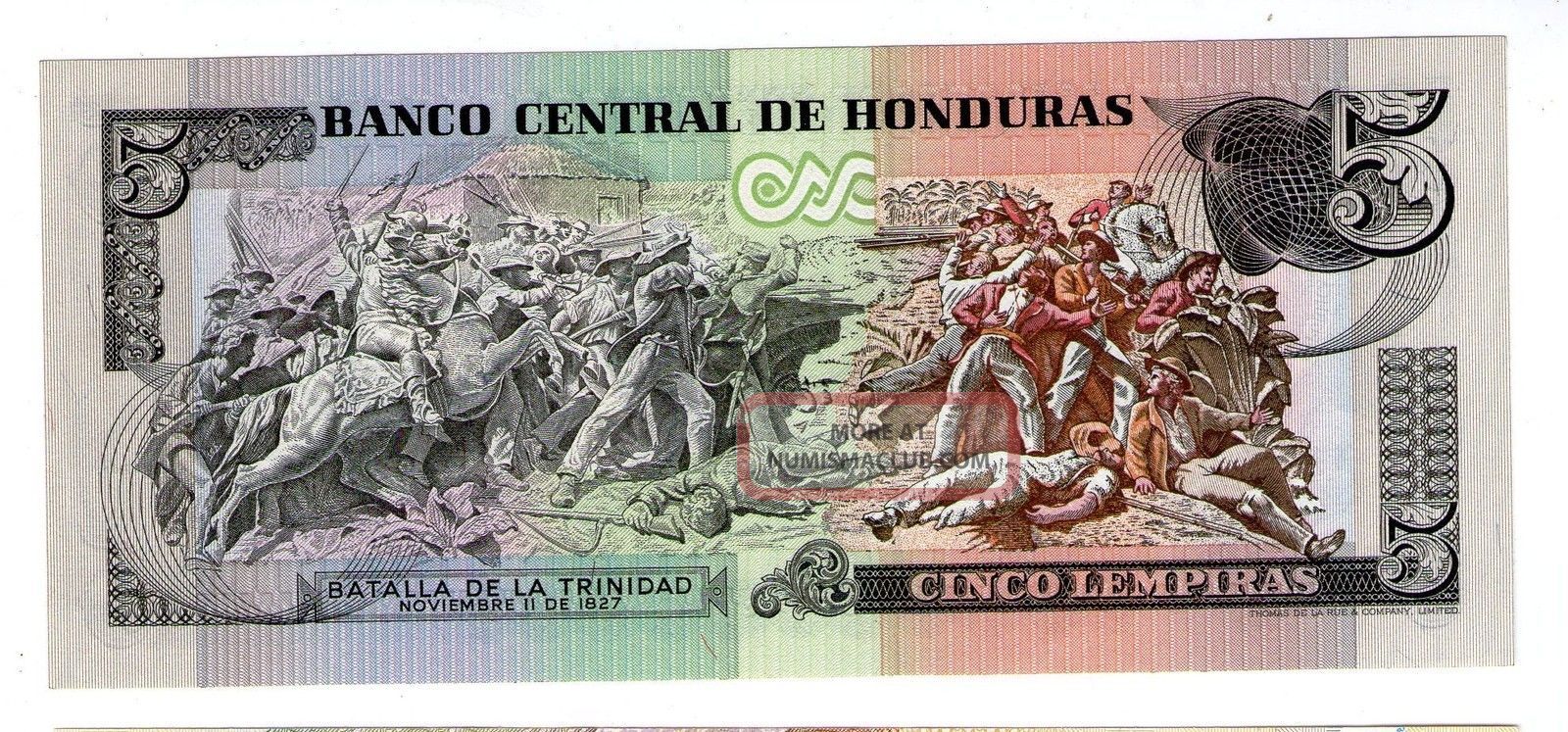 Honduras Note 5 Lempiras 4. 10. 1978 P 63a Unc