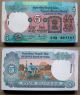 1985 - 90 (c - 29) 5 Rupees Tractor {fancy Number - 1111} Full Bundle Serial 100 Note Asia photo 4
