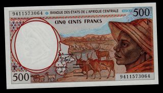 Central African States 500 Francs (19) 94 Pick 601pb Unc photo
