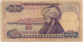 Turkey,  One Thousand Lira (1986),  In A Protective Sleeve (1,  000 Lira) photo