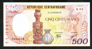 Central African Republic 500 Francs 1987 Pick 14c Unc -. photo
