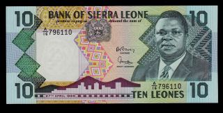 Sierra Leone 10 Leones 1988 Pick 15 Unc. photo