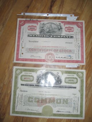 1953 York,  Chicago & St.  Louis Railroad Stock Certificate +reading Rr Co.  Cert photo