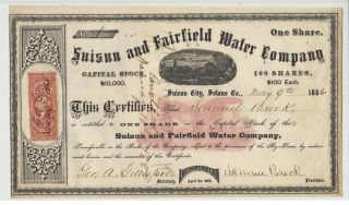 May 9 1866 Suisun & Fairfield Water Co. ,  Suisun City Solano County California photo
