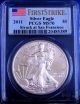 2011 (s) Ms 70 Pcgs First Strike San Francisco American Silver Eagle - Perfect Silver photo 2