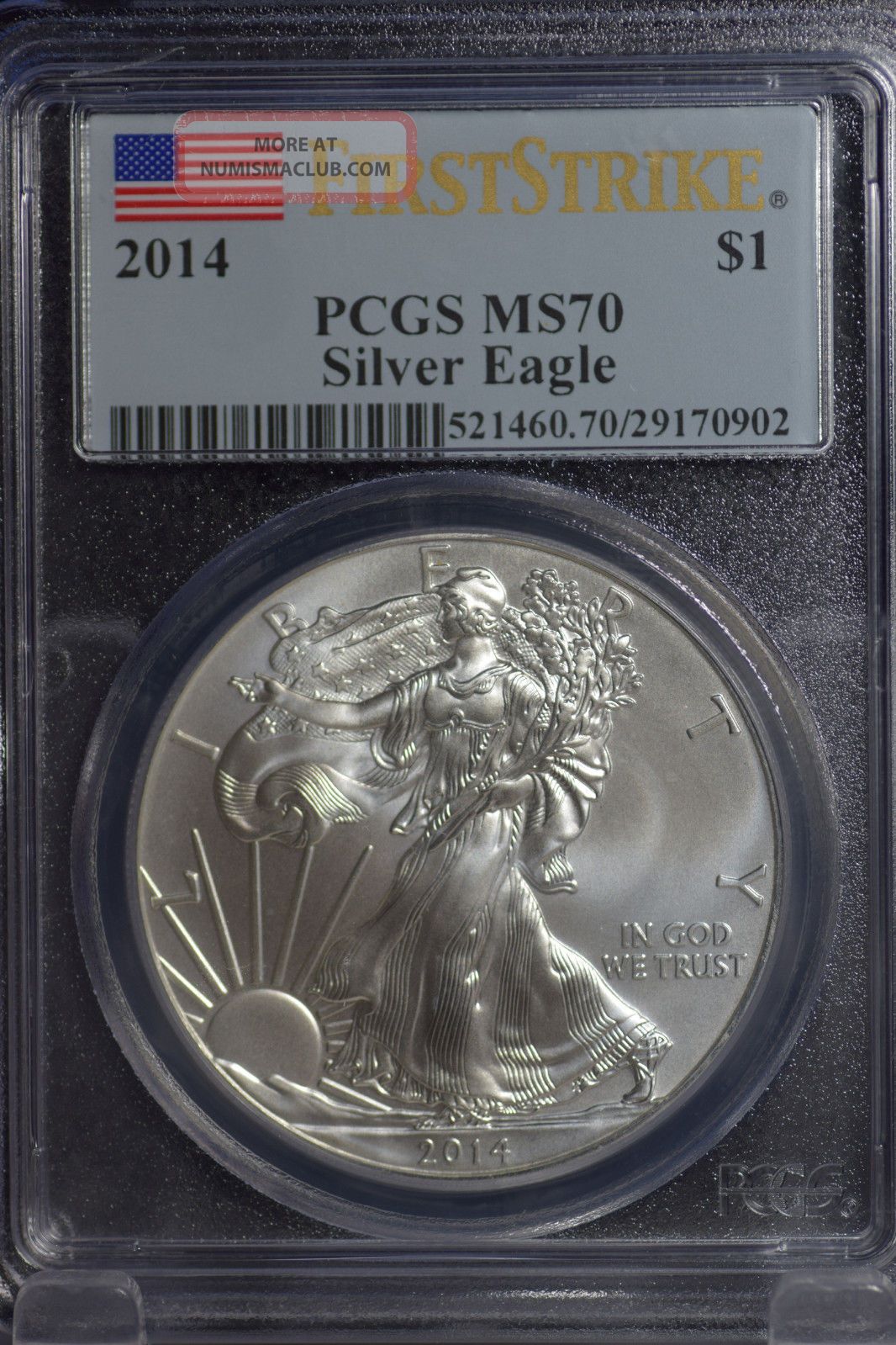 2014 Silver Eagle Pcgs Ms70 First Strike (d)