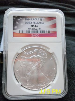 2014 Ngc Early Release Slabbed Ms69 S American Eagle photo