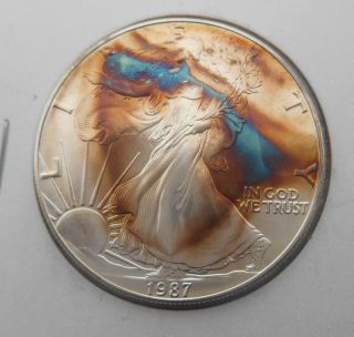 1987 $1 Silver Eagle Toned photo