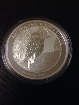 2014 P Australia Kookaburra $1 Silver Coin 1 Oz With Air Tite From photo
