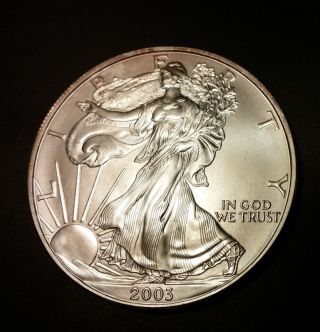 2003 1 Oz Silver American Eagle Unciruclated photo