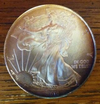 2010.  1oz.  999 Fine Silver Liberty Walking American Silver Eagle Dollar.  W - 6 photo