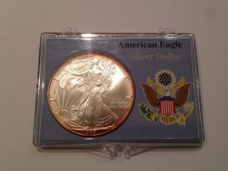 1995 Silver American Eagle.  999 Fine 1 Oz Coin With Toning photo