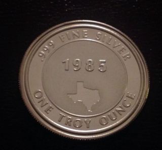1985 1 Ounce Silver Coin.  999 Texas Sesquicentennial. . .  Remember The Alamo photo