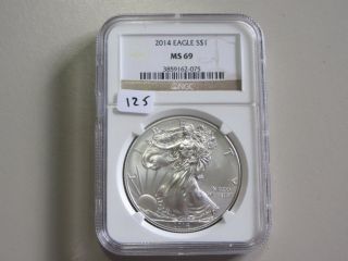2014 Silver Eagle $1 Ngc Ms 69 photo