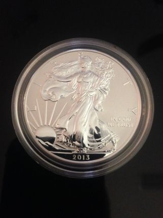 2013 - W (reverse Proof) Silver American Eagle Fresh Pristine In Ogp Only 1 photo