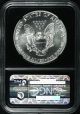 1991 Silver Eagle $1 Ngc Ms69 25th Anniversary Slab Silver photo 1