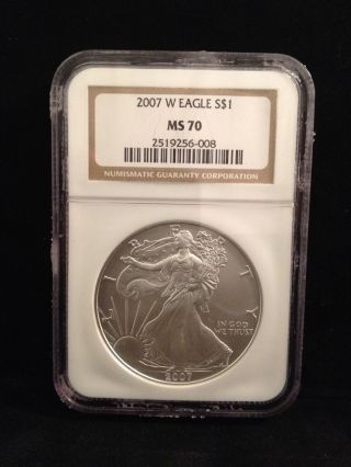 2007 W American Silver Eagle Ngc Ms70 photo