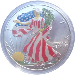 2000 Colorized Bu American Eagle Silver Dollars photo