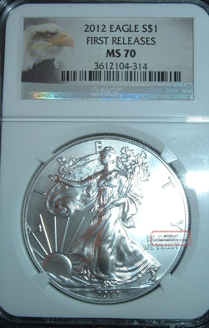 American Silver Eagle 2012 First Releases Ngc Ms - 70