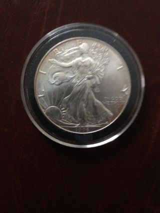 1996 Ms Uncirculated American Eagle 1 Oz Fine Silver One Dollar photo