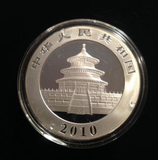 2010 1 Oz Silver Chinese Panda In Government Package Coin In Pic Ships photo