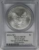 2014 - (w) Silver Eagle $1 Ms 70 Pcgs First Strike West Point Miles Standish Label Silver photo 1