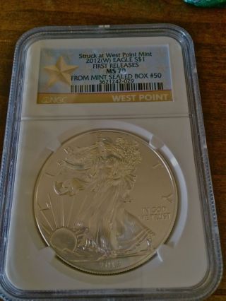 2012 (w) Silver Eagle Ngc Ms 70,  Struck At The West Point photo