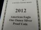 2012 - W American Silver Eagle - - Proof Coin - With - Real Coin - - - M3 Silver photo 5