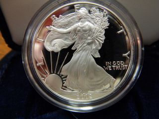 2002 - W American Silver Eagle - - Proof Coin - With - Real Coin - - - M4 photo