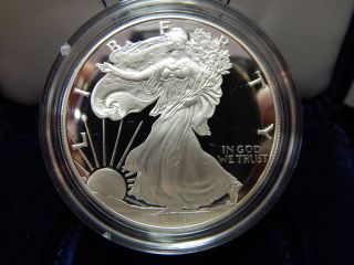 1996 - P American Silver Eagle - - Proof Coin - With - Real Coin - - - M5 photo