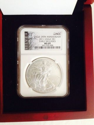 2011 American Eagle (early Releases) Ms - 69 Silver 25th Anniversary photo