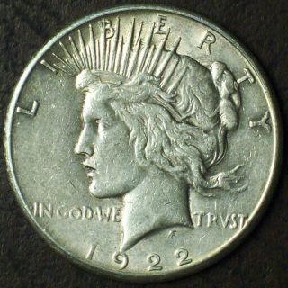 1922 - S Peace Dollar - 90% Silver photo