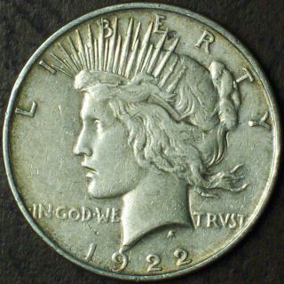 1922 - P Peace Dollar - 90% Silver photo