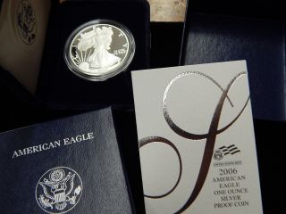 2006 - W American Eagle One Ounce Silver Proof Coin - Cameo - No Frills Posting - - - K4 photo