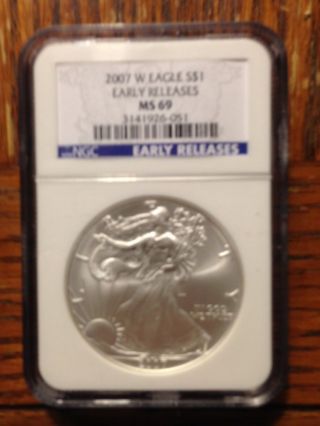 2007w Silver Eagle Ngc Ms 69 Early Release photo
