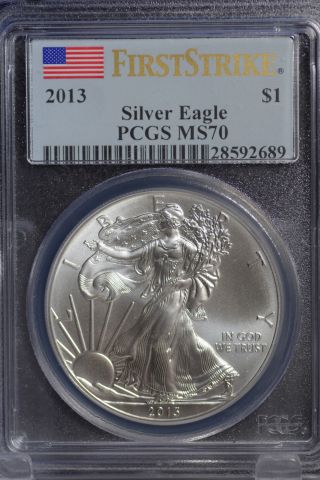 2013 Silver Eagle Pcgs Ms70 First Strike photo