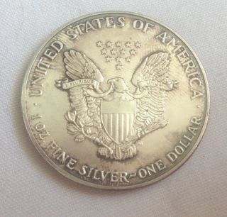 1990 1 Oz Silver American Eagle Dollar - Circulated photo