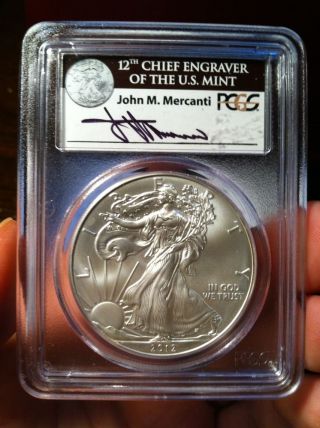 2012 Silver Eagle Limited Signature Edition Ms 70 178/300 photo