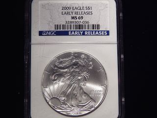 Ngc 2009 Silver American Eagle “early Releases” - Ms69 photo
