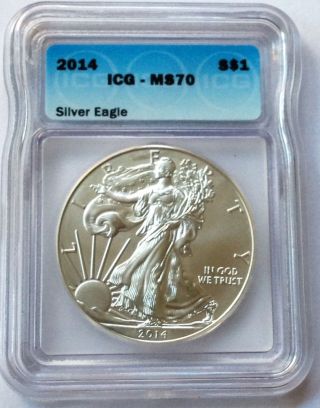 2014 American Silver Eagle - Icg Ms70 photo