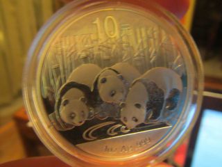 2013 1 Oz Silver Chinese Panda.  999 Fine Silver Coin photo