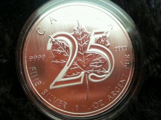 2013 1 Oz Silver Canadian Maple Leaf - 25th Anniversary photo