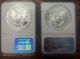 1989 Silver Eagles Pair Ngc 69 Proof And Ms Silver photo 1