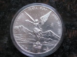 Mexico Silver Onza,  Troy Ounce Of Silver,  2009,  Libertad Bullion Mexican Coin photo