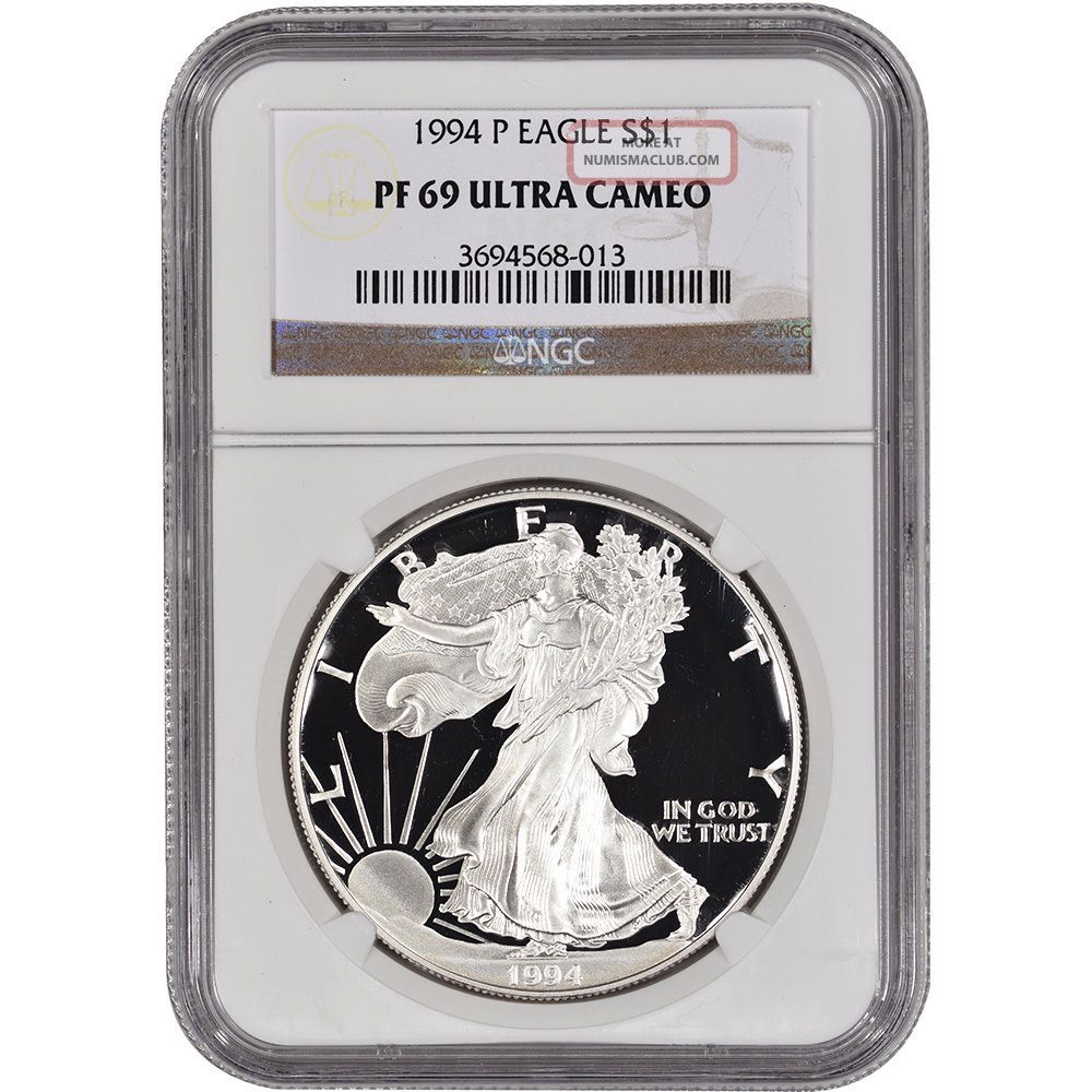 1994 - P American Silver Eagle Proof - Ngc Pf69 Ucam