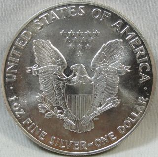 1988 1 Troy Oz.  999 Fine Silver American Eagle Bullion Dollar -,  1089 photo